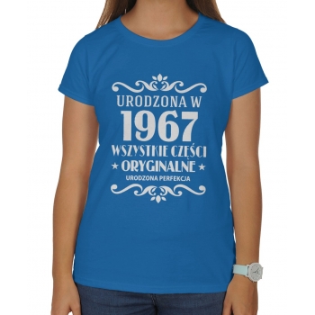 Koszulka damska na urodziny Urodzona w 1988 wszystkie części oryginalne urodzona perfekcja